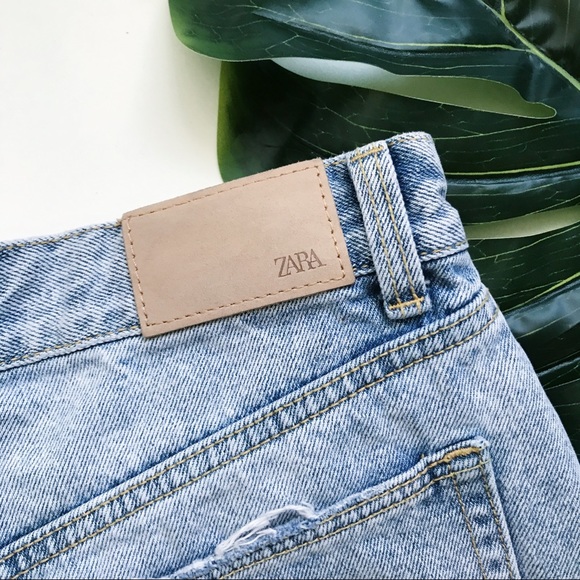 ZARA | HIGH WAIST | DISTRESSED | DENIM SHORTS N7 - Picture 4 of 7